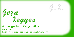 geza kegyes business card